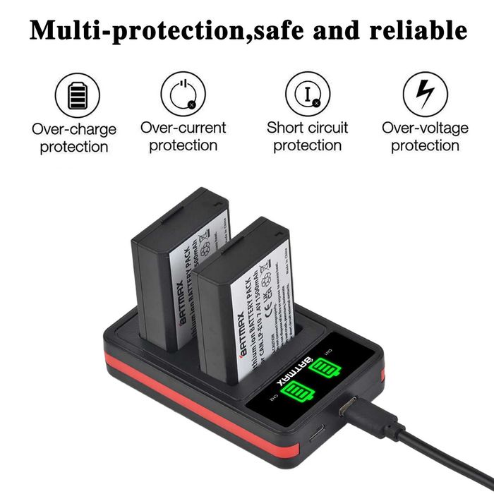 Set 2 acumulatori LP-E10 incarcator Canon 1100D 1200D 1300D 2000D 4000