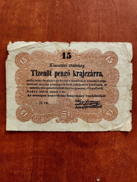 15 Pengo Kreuzer 1849 Ungaria