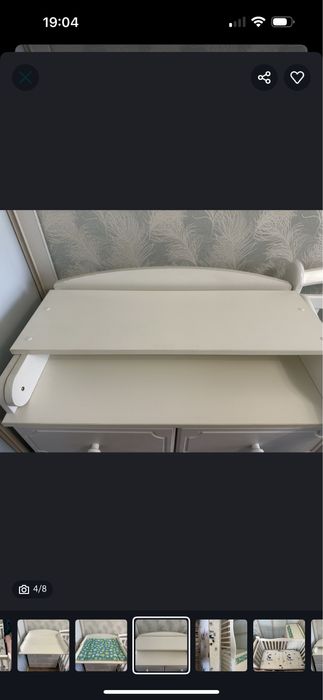 Манеж с комодом цвет белый