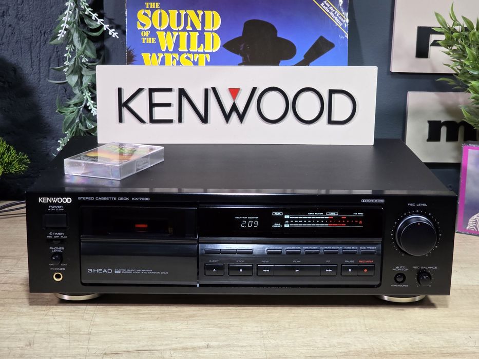 Casetofon deck KENWOOD KX-7030, dual capstan, 3 capete, 3 motoare, hifi stereo