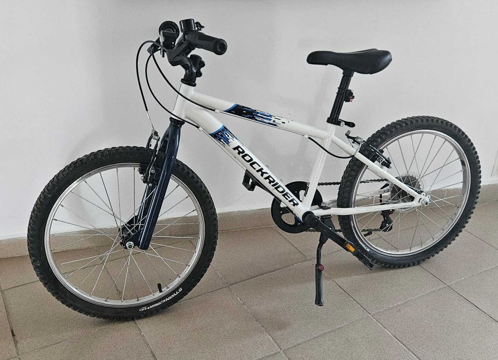 Bicicleta MTB Rockrider ST120 20" Alb-Albastru copii 6-9 ani