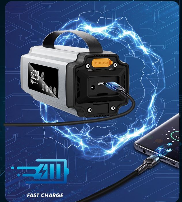 Пусковое и зарядное устройство с компрессором для автомобиля , Powerba