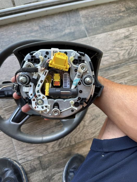 Сив Кожен Волан с Airbag за Audi A6 A7 A8