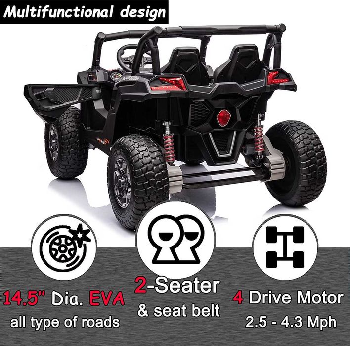 Акумулаторен Двуместен ДЖИП AOKOY 4x4 UTV 24v батерия С ДИСТАНЦИОННО