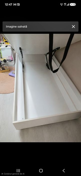 Vând urgent pat 200×100 cu ladă și saltea, disponibil doar până în 10 septiembrie
