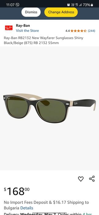 Rayban wayfarer RB2132 Black/Beige