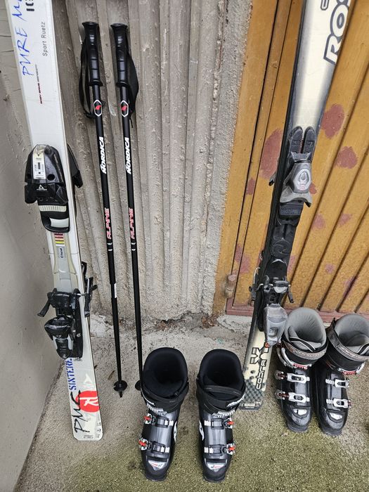 Ски, ски обувки и щеки