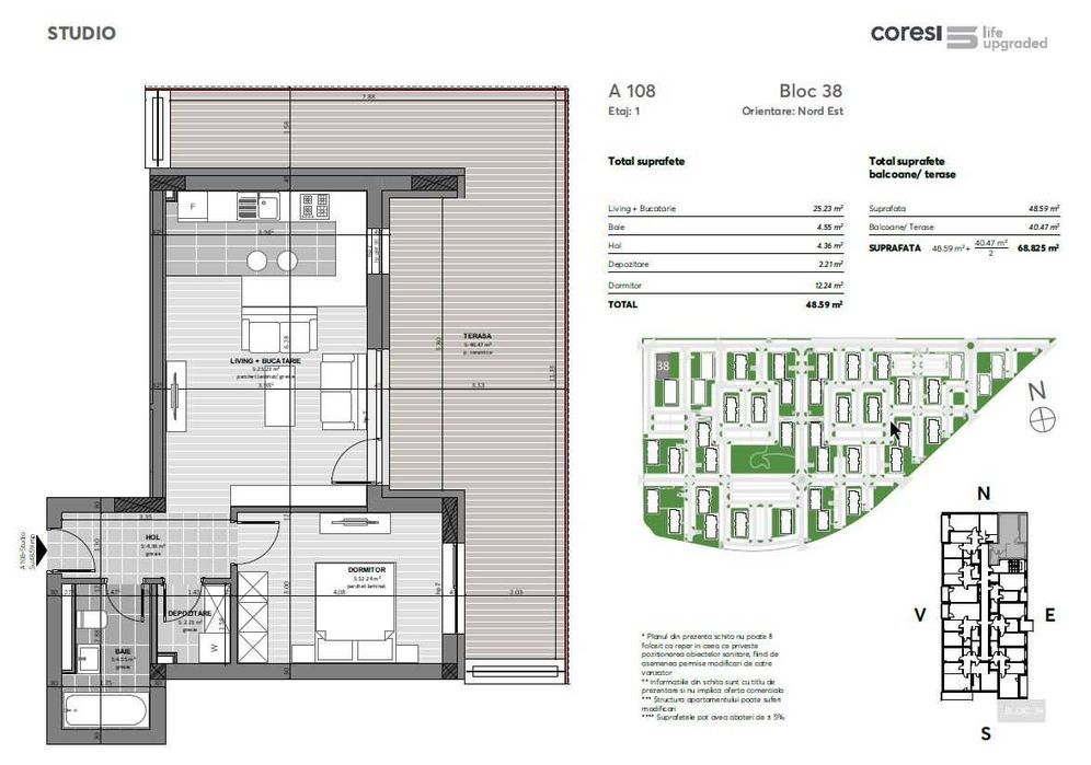 Vand ap. 2 cam. Coresi Brasov/ boxa/ 2 locuri de parcare supraterane