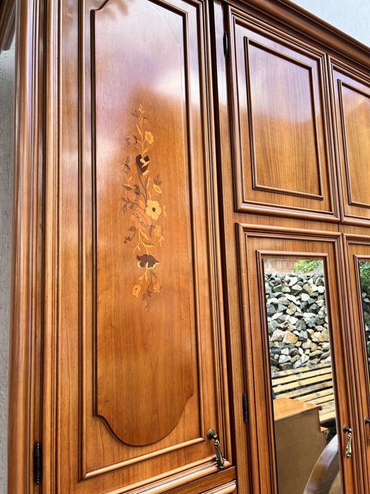 Dormitor stil Baroc din lemn cu intarsii florale !