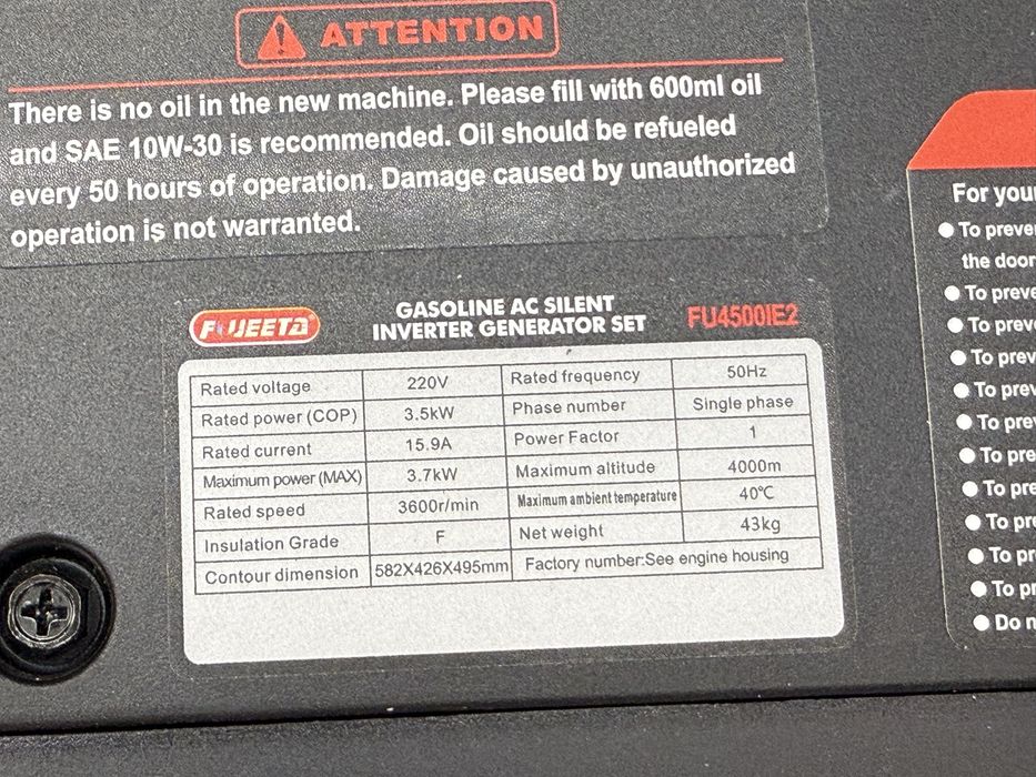 Generator FUJEETA 3.7KW+AVR Invertir