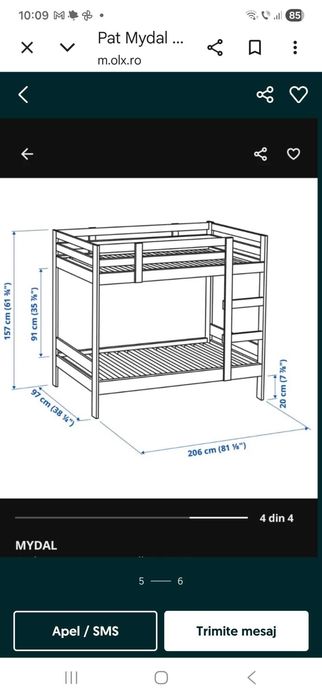 Pat  Mydal ikea suprapus copii