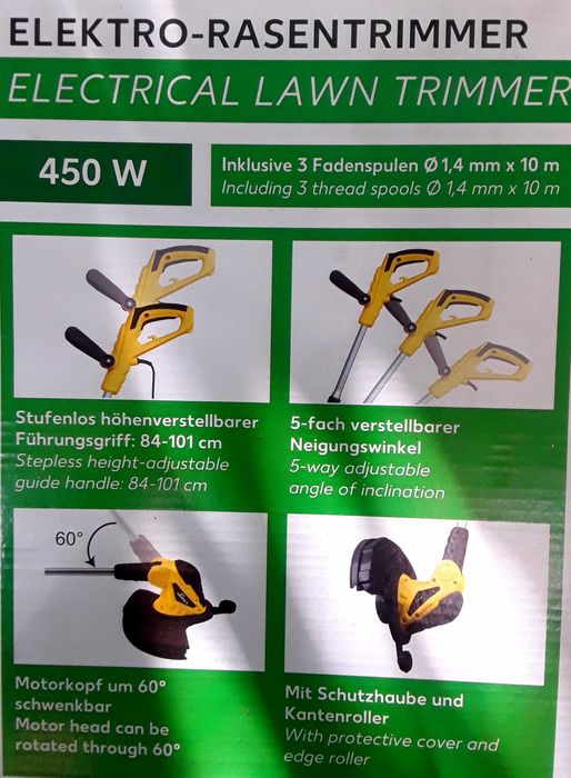 TRIMMER electric puternic 450 W pentru iarba NOU - 195 Lei