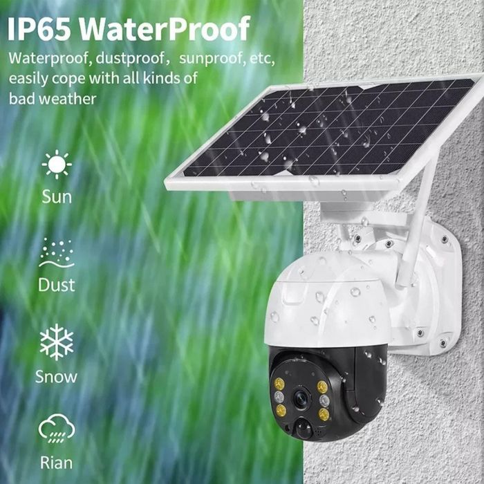 Camera supraveghere 4G cu panou solar microfon difuzor V380 PRO