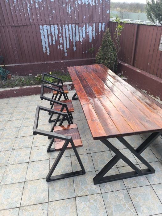Masa terasa cu banca și scaune