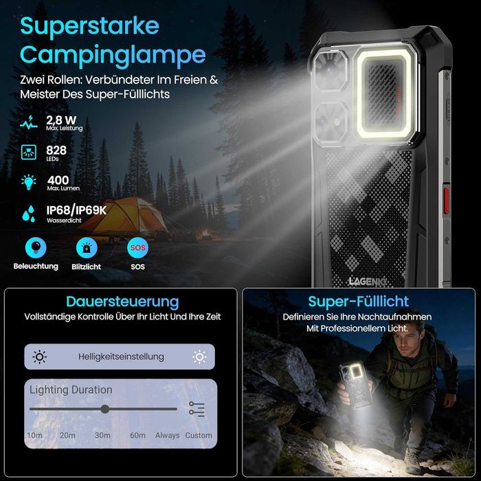 LAGENIO Rhino 1 Pro - 6.9", 8GB+16GB/256GB, 12000mAh, защита, Stereo