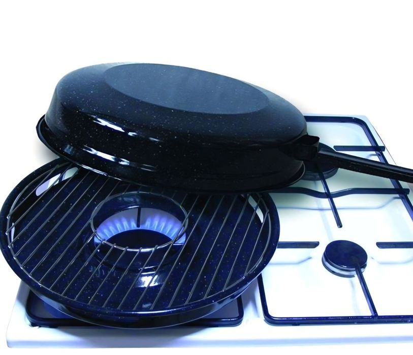 Gratar grill cu capac si maner detasabil pentru aragaz