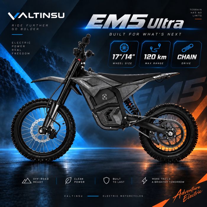 VALTINSU EM5 Ultra 8kW/8000W 72V Samsung | Нов електрически кросов мотор