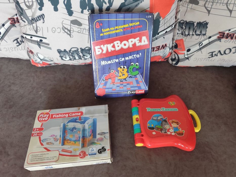 Музикални и образоват. играчки, игра на риболов, игра на думи
