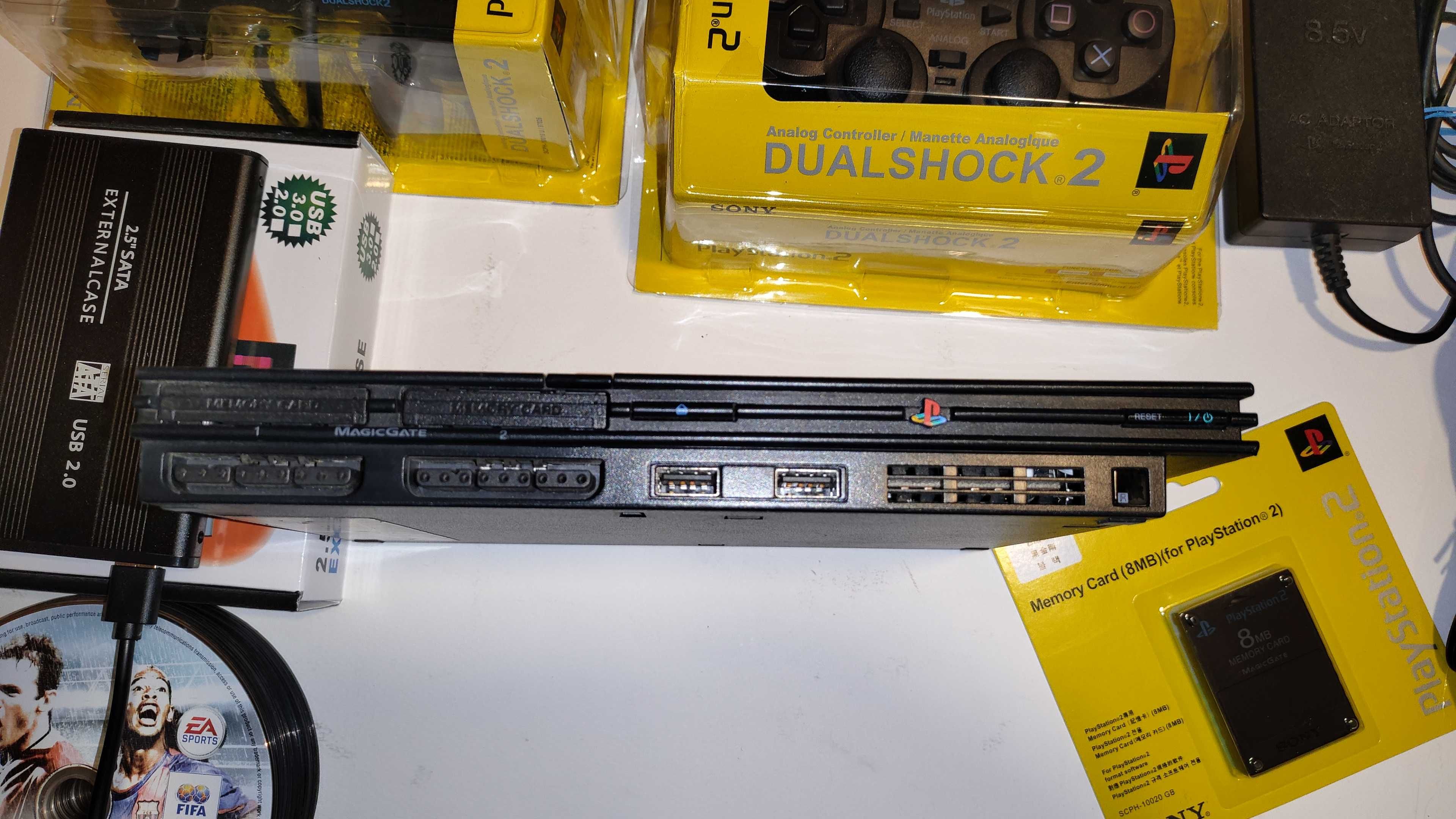 Плейстейшън 2 Слим PS2 Slim пълен комплект с 2бр. джойстик гр. Пловдив ...