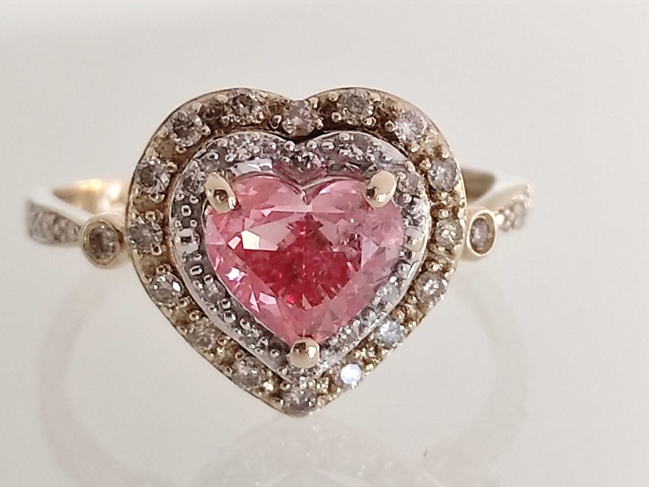 Inel aur 14k cu DIAMANT ROZ 1.35ct pret initial 25.000lei