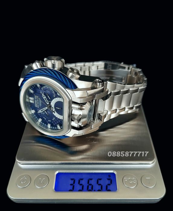 часовник INVICTA Bolt Zeus Silver/Blue 52 mm, Инвикта нов