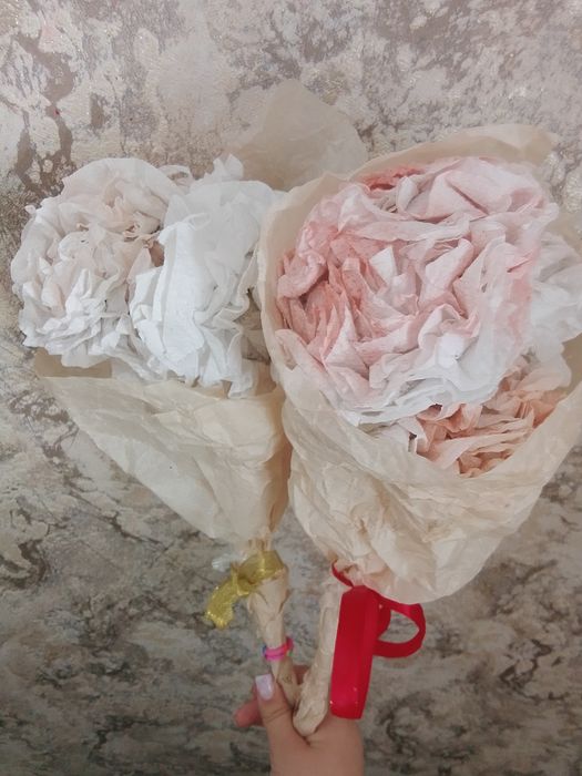 Атласные цветы,салфеточные цветы)