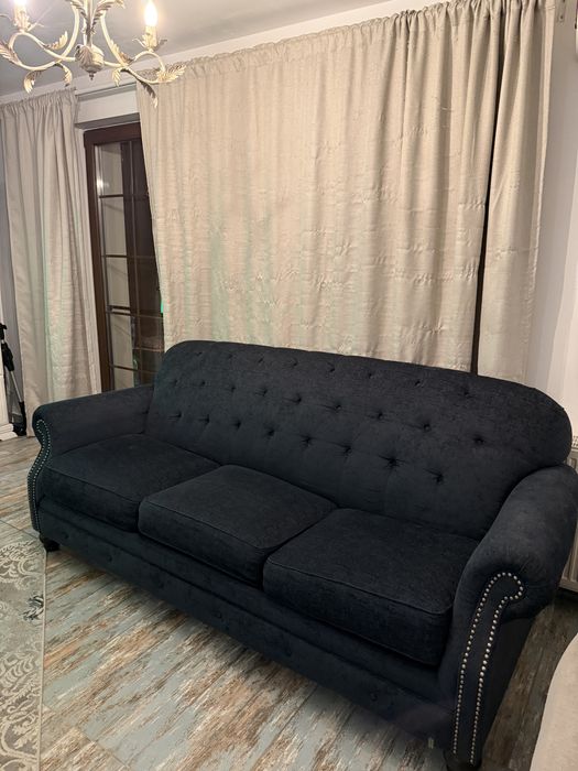 set canapele bleumarin mobexpert 3 locuri + 2 locuri