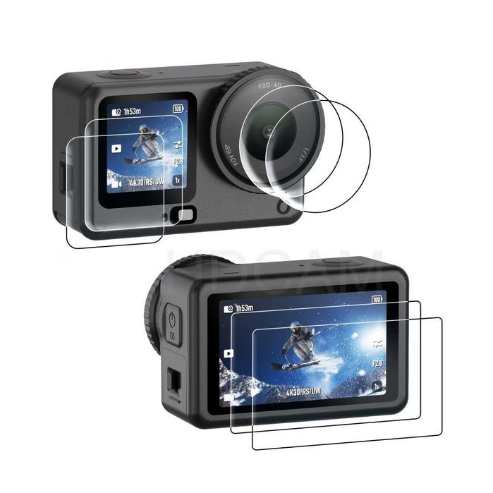 Силиконов калъф + 2 К-та Стъклени Протектори за DJI Osmo Action 6 Pro