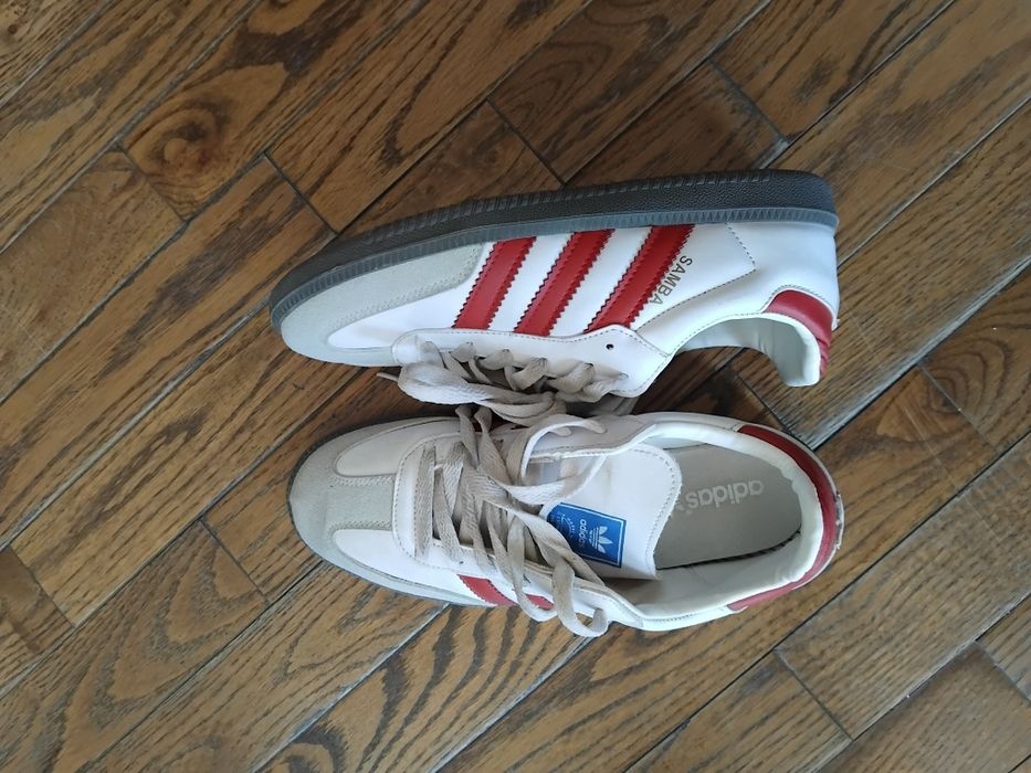 adidas Samba OG-бяло с червено
