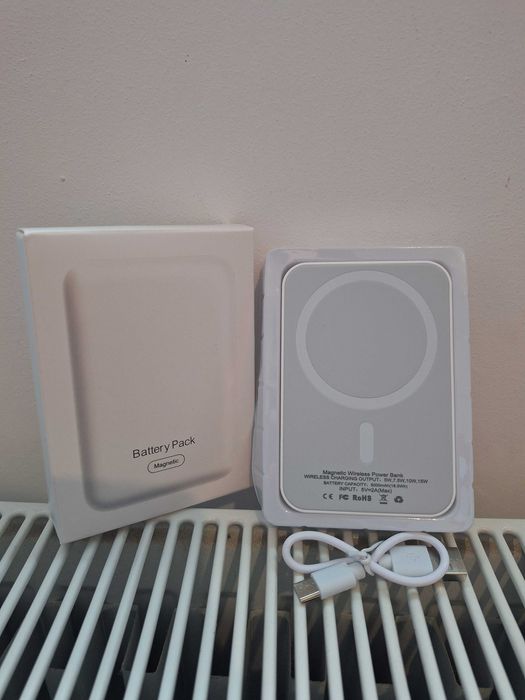 Baterie externa MagSafe 5000mAh - incarcare wireless, magnetic, USB-C, noua