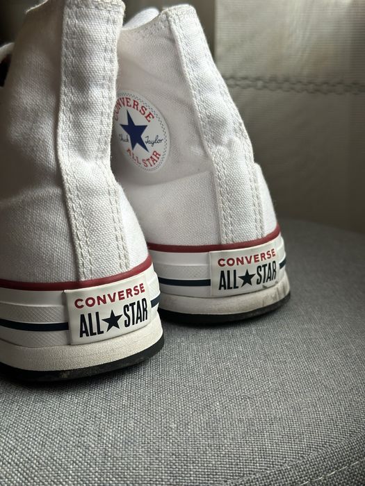 Converse - бели кецове на платформа, 37 размер, като нови