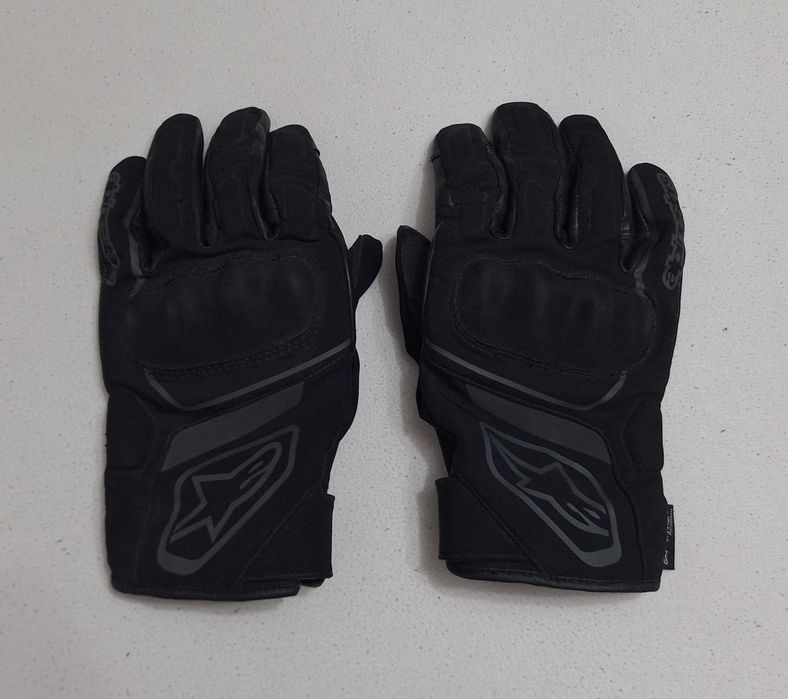 Manusi Alpinestars Syncro Drystar din piele naturală si carbon, cu protecții, negre, Marime XL pt. bărbați