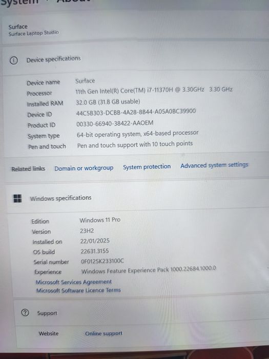 Microsoft Laptop Surface Studio i7