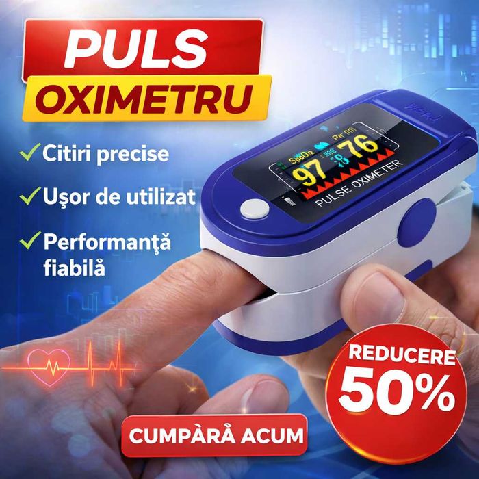 Pulsoximetru Digital SpO2 si Puls nou, Oxigen Sange, Copii si Adulti