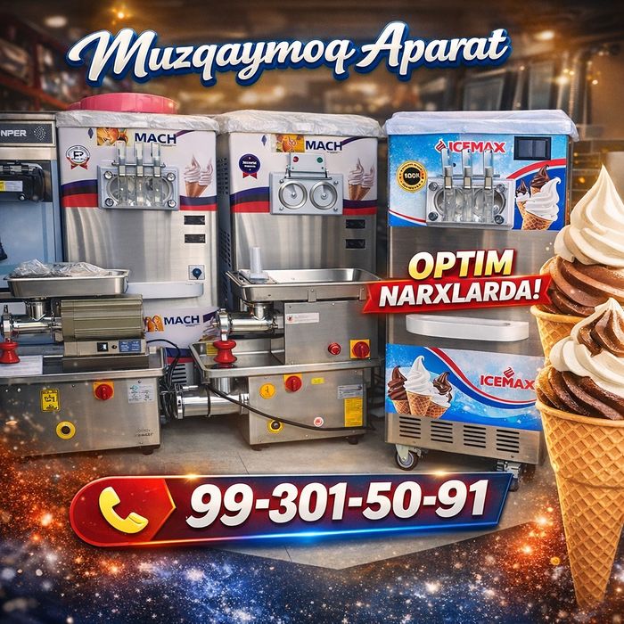 Muzqaymoq aparat frizer barcha turidan optim narxlarda