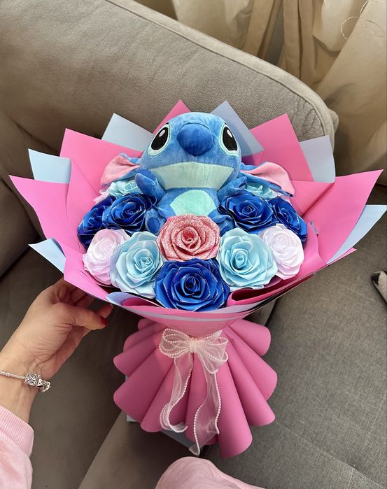 Buchet trandafiri satin Stich