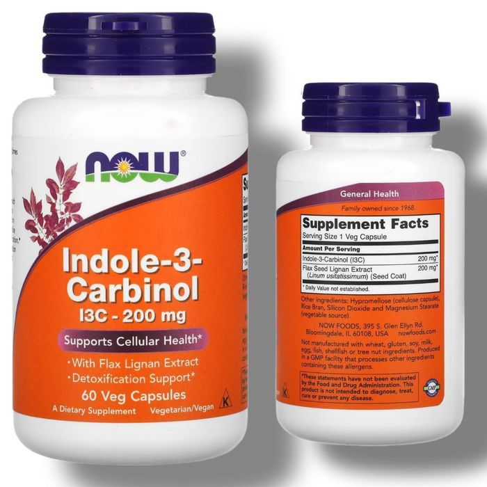 Indole-3-Carbinol- Индол-3-карбинол.200 мг.60 растительных капсул