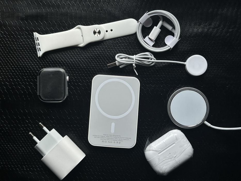 Apple komplekt Smart watch airpods magseaf zaryadchik poverbank
