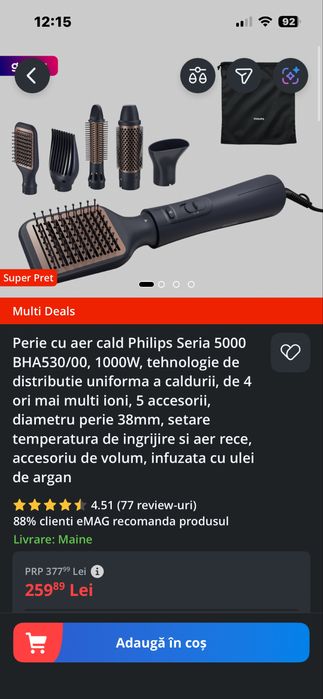 Perie cu aer cald seria 5000-noua garantie pana in 2027