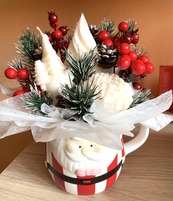 Ръчноизработен коледен сувенир свещник