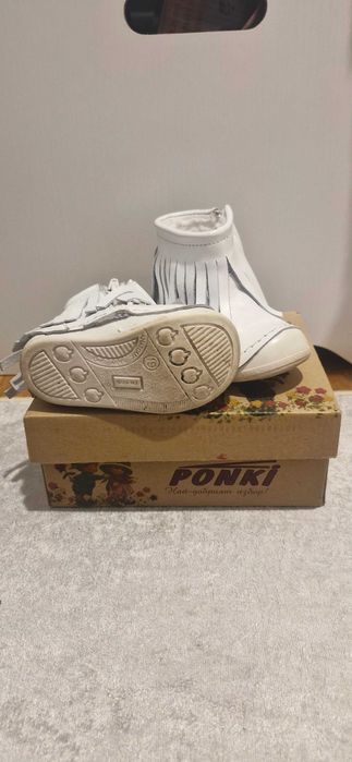 Бебешки боти номер 19 естествена кожа Понки