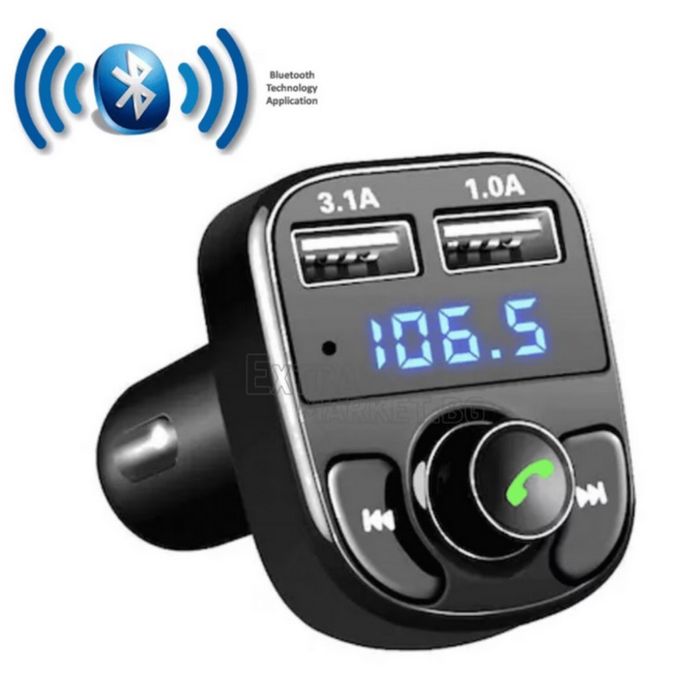 Car FM Bluetooth X8 – 5 в 1 FM трансмитер с bluetooth, двойно USB заре