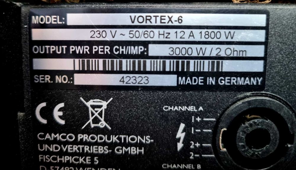 Camco Vortex 6 - високоефективен немски професионален усилвател