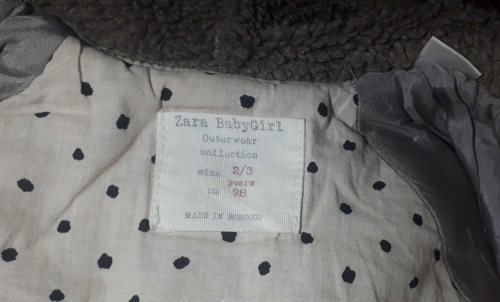 ZARA фирменное утеплённoе пальто на девочку 2-3 года+ шапка на подарок