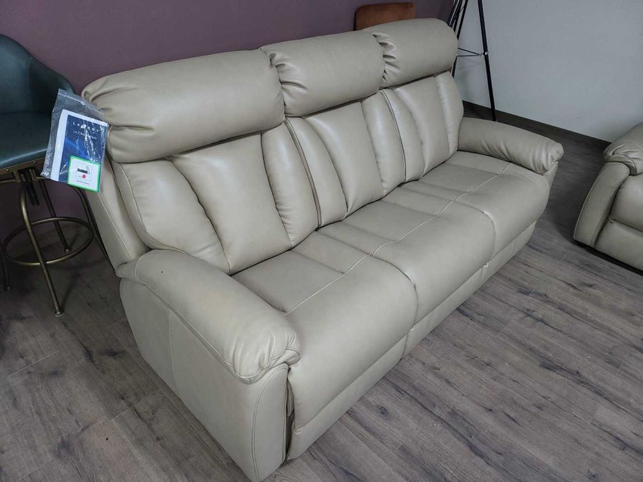 Американски бежов кожен комплект тройка и двойка La-z-boy - "Tulsa"