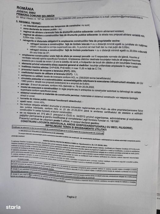 Teren intravilan - 750 mp, utilitati - Tineretului/Selimbar