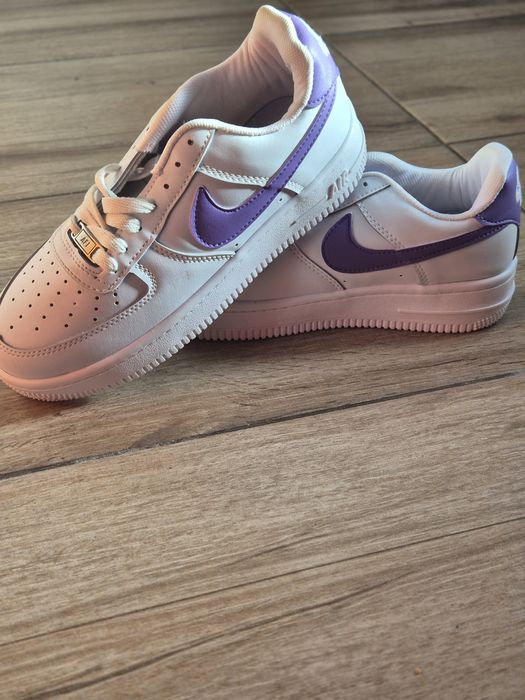Alb Court Purpuriu - Pantofi sport pentru tineri Nike Air Force 1