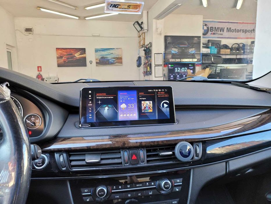 Навигация Android 14 8-ядрен 8GB RAM 128GB HDD BMW X5 X6 F15 F16 NBT 2014-2017 +Apple Carplay