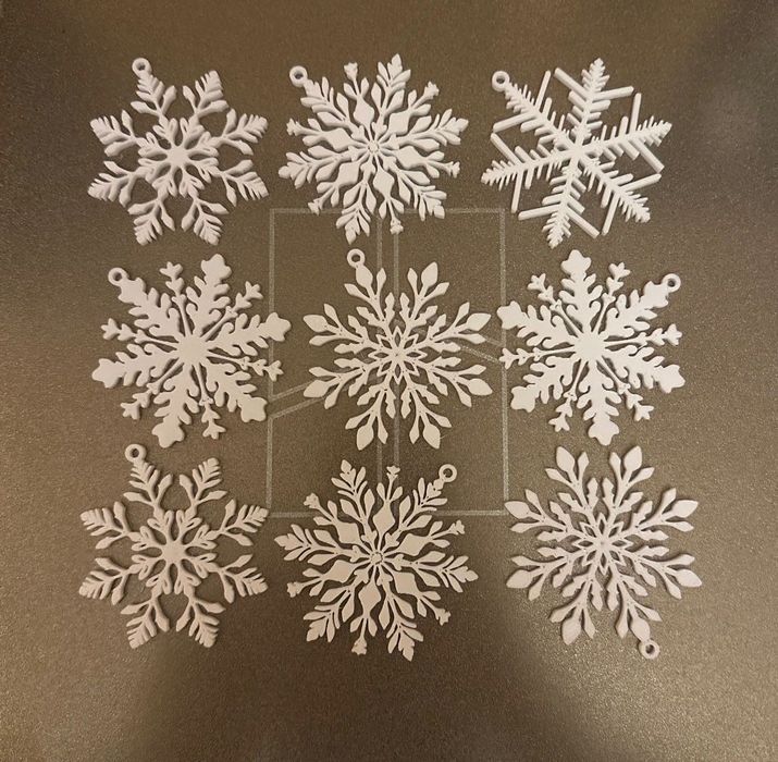 SET 9 Fulgi de Nea 3D Print - Decorațiuni Brad Crăciun