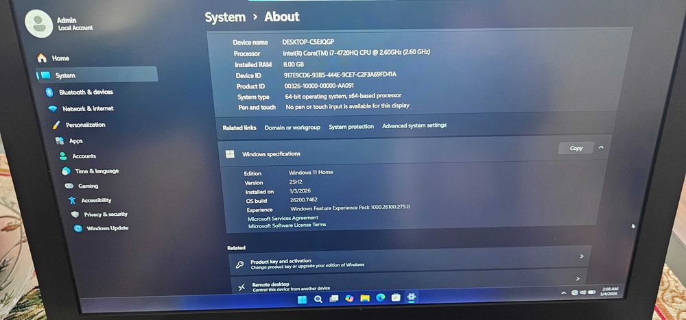 Геймърски лаптоп Intel i7, GeForce GTX860M, RAM 8GB, SSD 1T